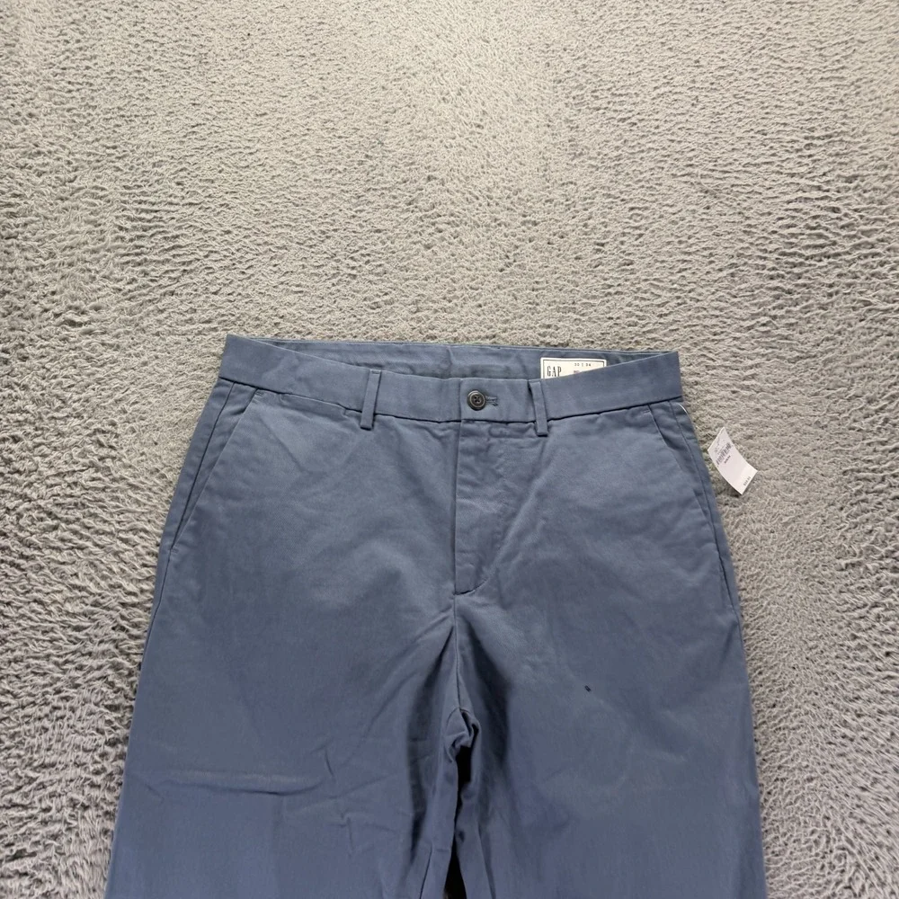 Gap Pant Mens 30x34 Blue Cotton Chino Relaxed Straight Career Business Stretch